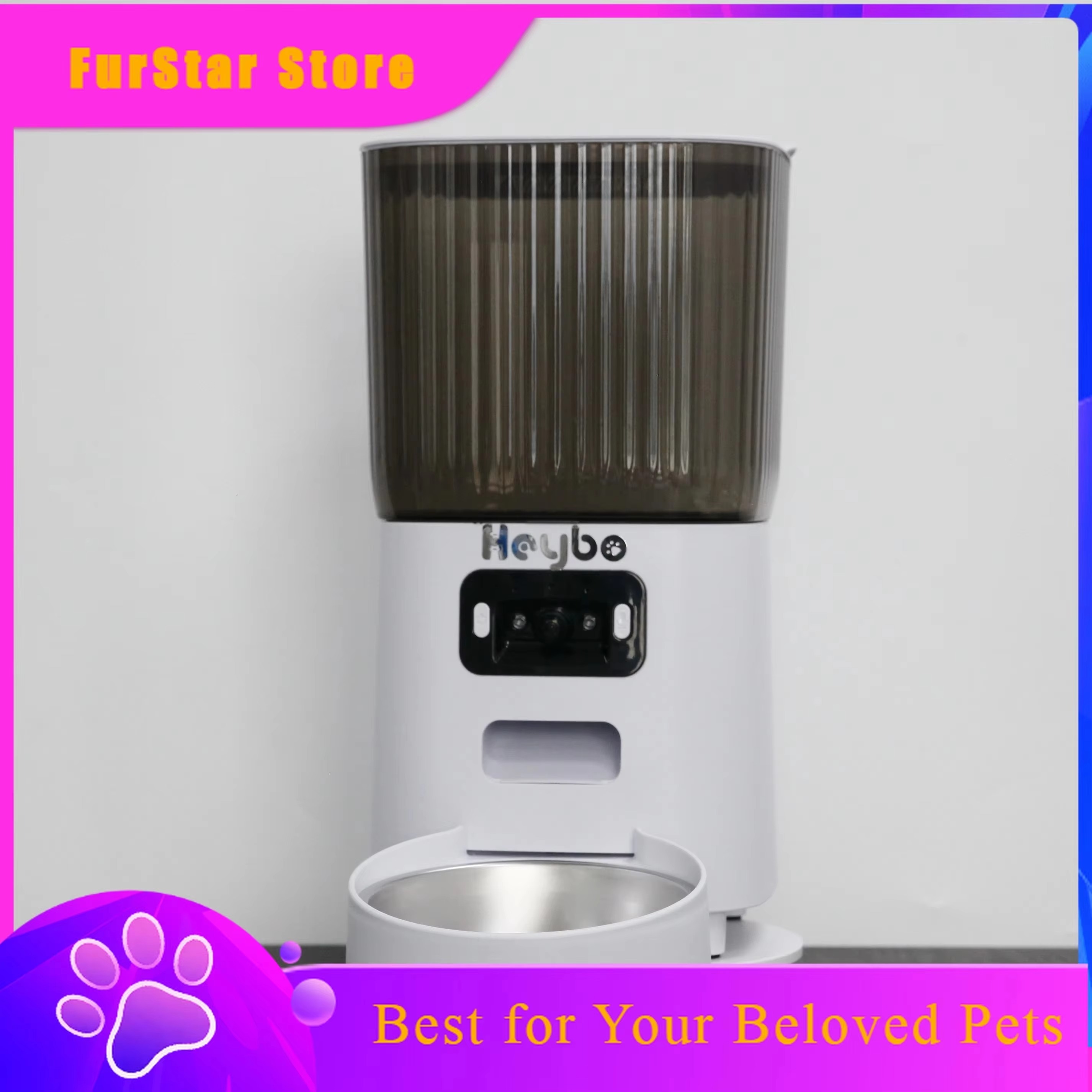 Smart Pet Feeder Camera 1080P Wifi - FurStar5L Automatic Cat Feeder With 1080P